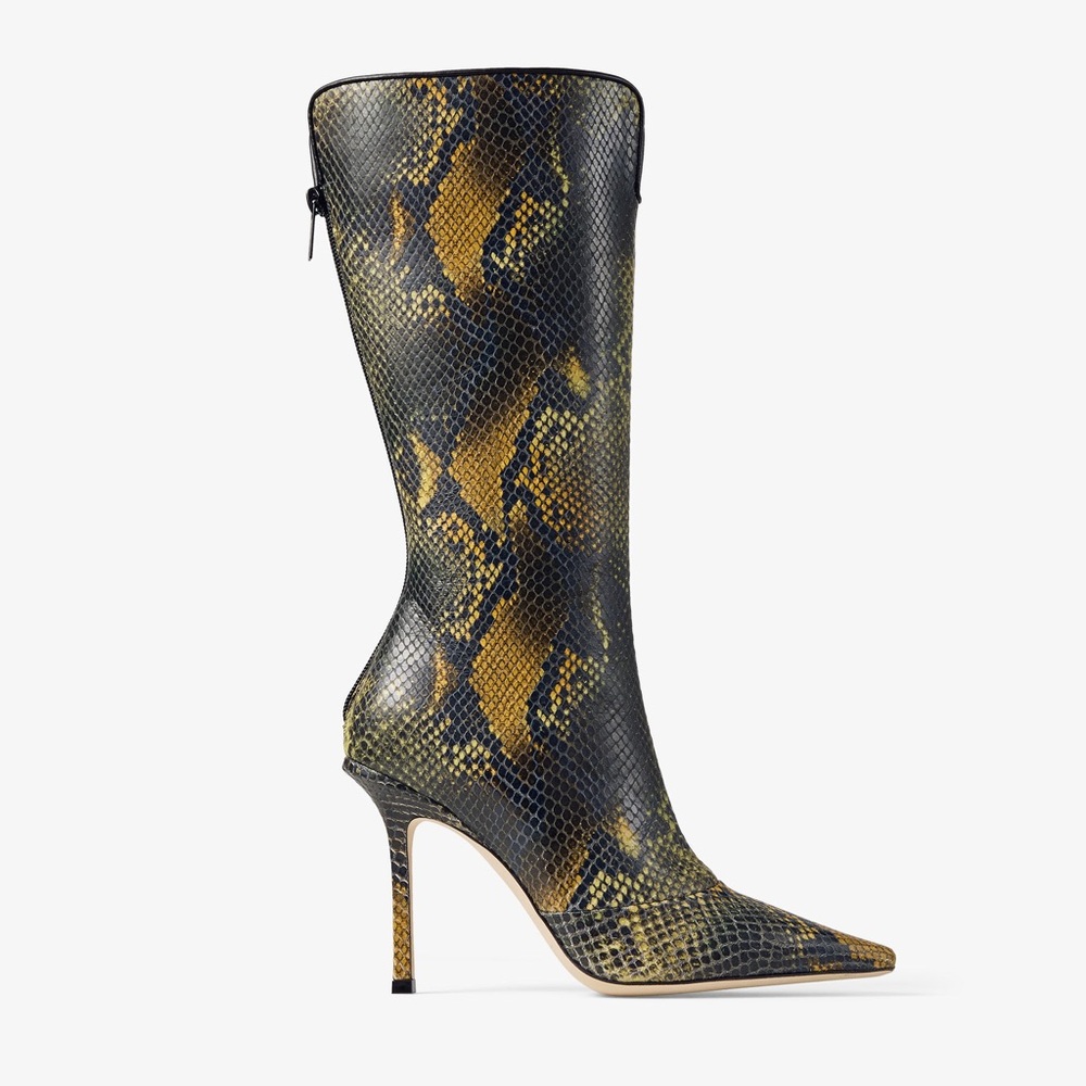 Jimmy Choo Python Printed Leather Knee High Boot - image 3